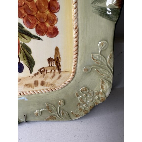 Certified International Toscana Pamela Gladding Square Platter Tray 14” - Picture 4 of 6